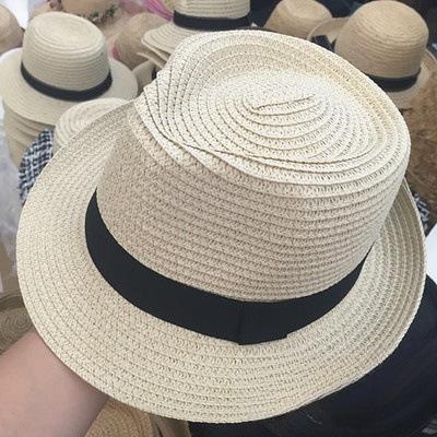 Spring and Summer Parent-child Children Straw Hats Men and Women Jazz Top Hats Baby Trendy Hats Sunshade Sunscreen Travel Beach Hats
