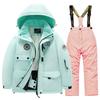 Children's Winter Ski Suit: Fleece-Lined, Waterproof, Windproof, One-Piece Ski Bib Pants for Boys and Girls