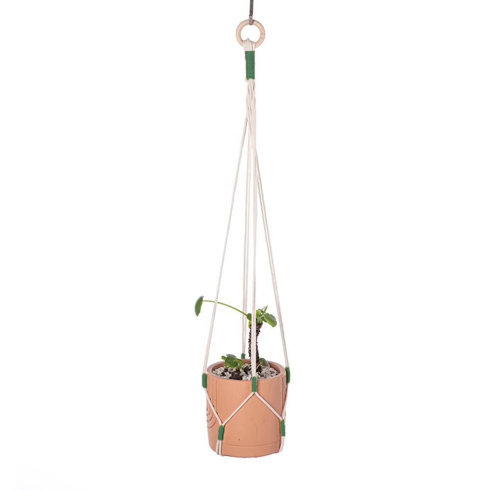 Handmade Macrame Plant Hanger Indoor Hanging Planter Basket Woven Cotton Rope Flower Pot Crochet Plant Holder Stand for Decor