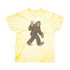 Peace Sign Bigfoot Tie-Dye Unisex Tee, Distressed Style Sasquatch Hippie T-Shirt