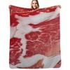 Meat Texture Closeup Throw Blanket Stylish Couch Blanket for Home Living Room