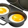 Fast Breakfast Cooking Tool Dual Cavity Microwave Egg Poacher with Lid And Handle, Food Grade Plastic Simple Cooker for Home Steamer, Oil-free