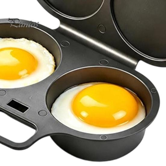 Fast Breakfast Cooking Tool Dual Cavity Microwave Egg Poacher with Lid And Handle, Food Grade Plastic Simple Cooker for Home Steamer, Oil-free