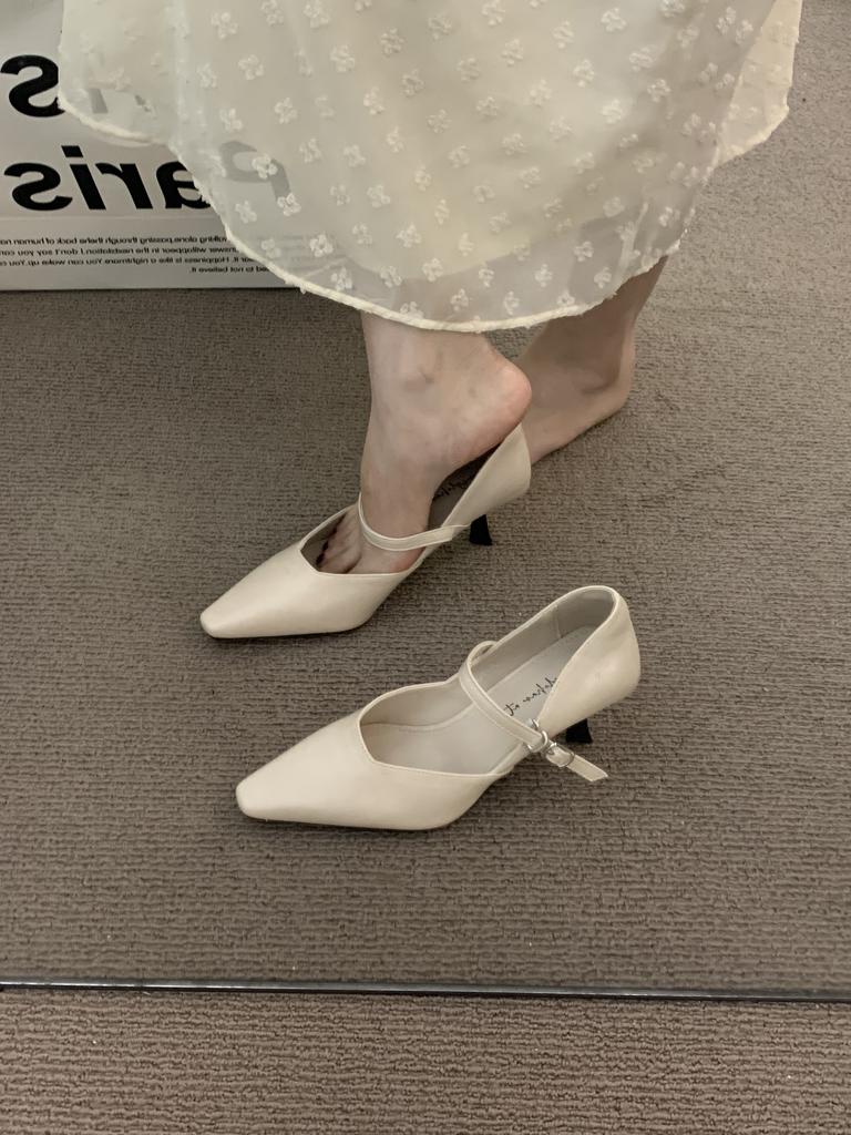 Temperament Elegant High Heels Pointed College Style Mary Jane Shoes Shallow Mouth Stiletto Beautiful