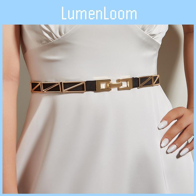 Women Metal Chain Waist Cincher With Elastic Band Suitable For Autumn Winter Dress Styling
