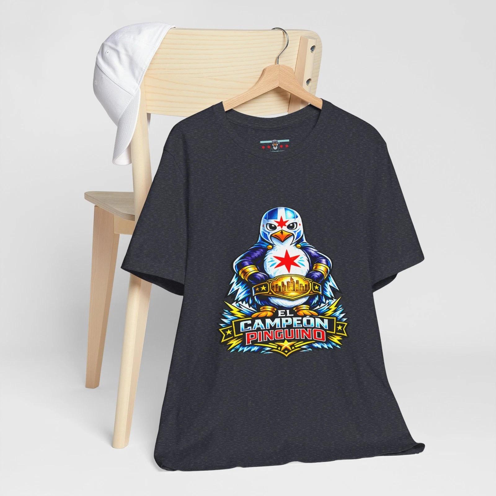 El Campeón Pingüino Lucha Libre Shirt – Chicago Inspired Luchador Graphic Tee S