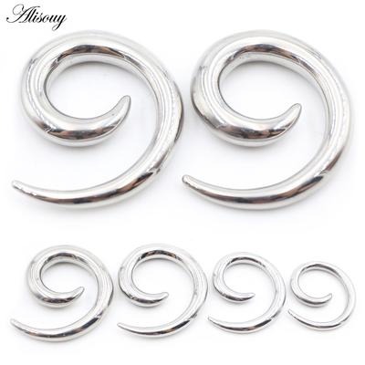 Alisouy 1ks 2,5-6mm Nerezové špirálové roztahováky do uší Falošné roztahováky do uší Roztahovacie plugy Tunelové expandéry Šperky na piercing tela
