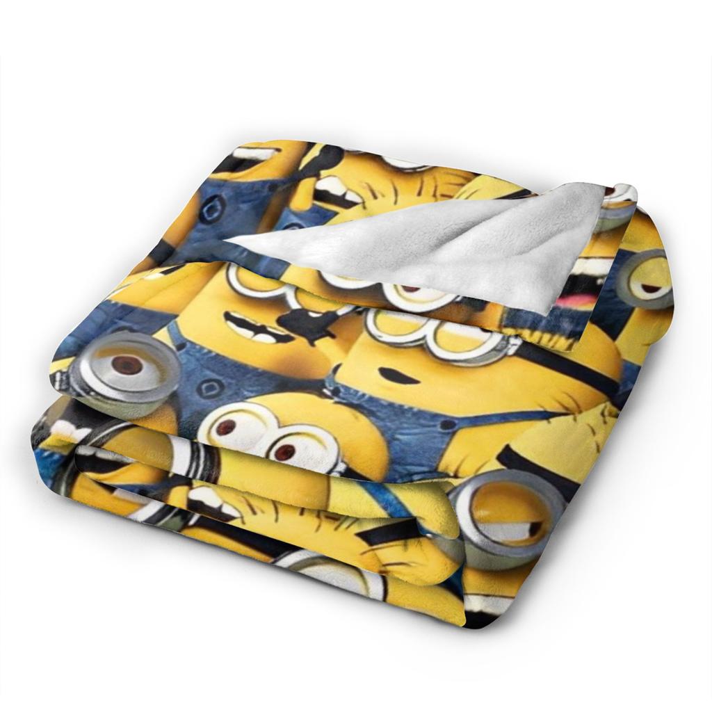 M-Minions Cute Cartoon Blanket Multi-size Warm Cozy Fluffy  Throw Blankets for Sofa Couch and Bed