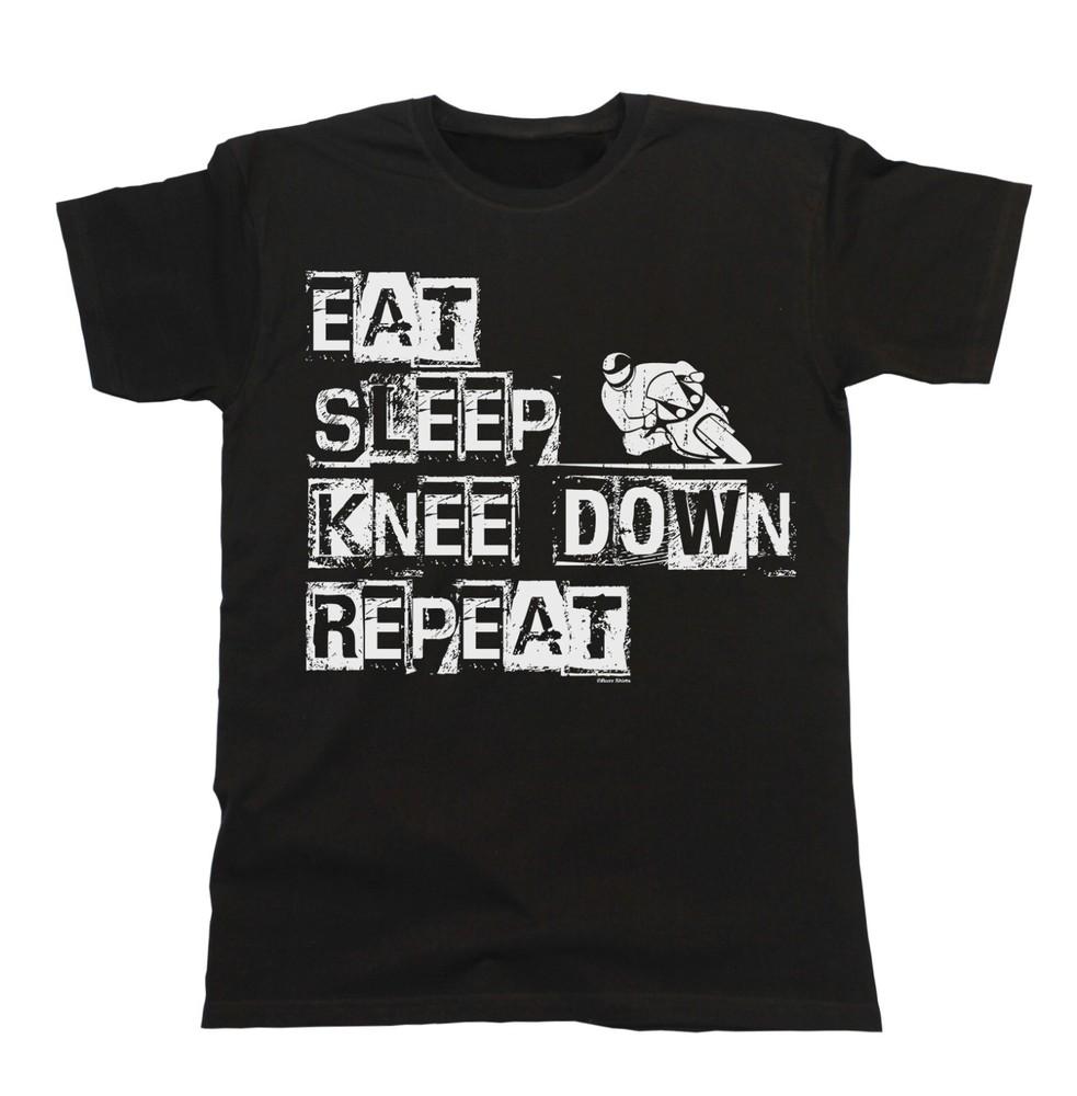 

Ешь Спи Колено Вниз Повторяй Мужская Байкерская Футболка Мотоцикл Супербайк Подарок 4XL