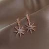 Korean Version of Diamond-encrusted Snowflake Pendant Earrings, High-end Design Ins Exquisite Fashion Earrings.