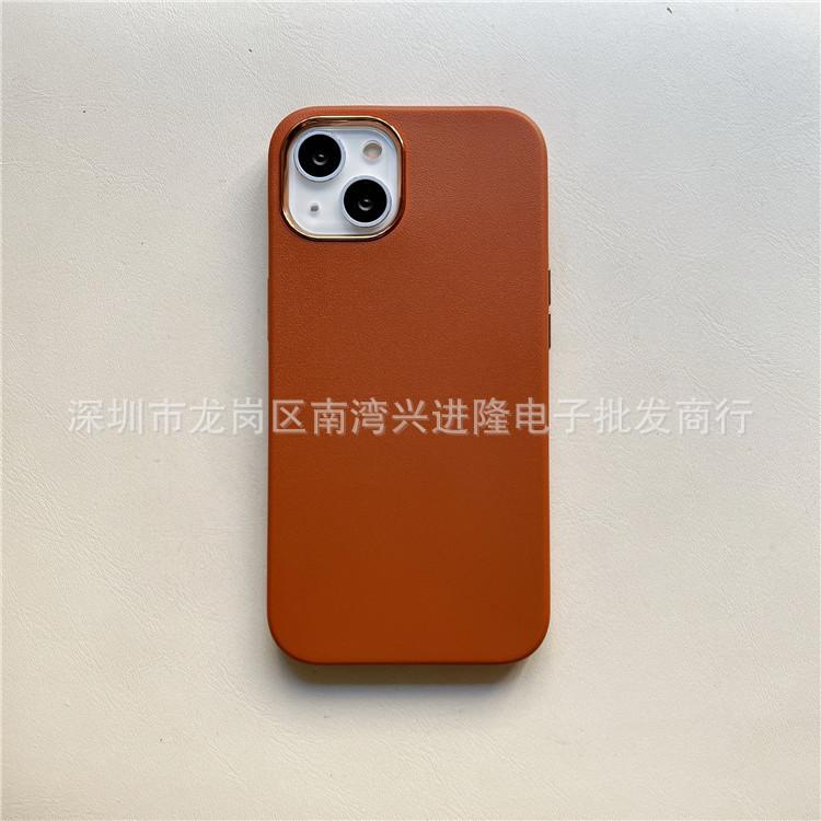 Applicable to iphone13ProMax leather pattern mobile phone case Apple 12 solid color back cover protective case 7Plus