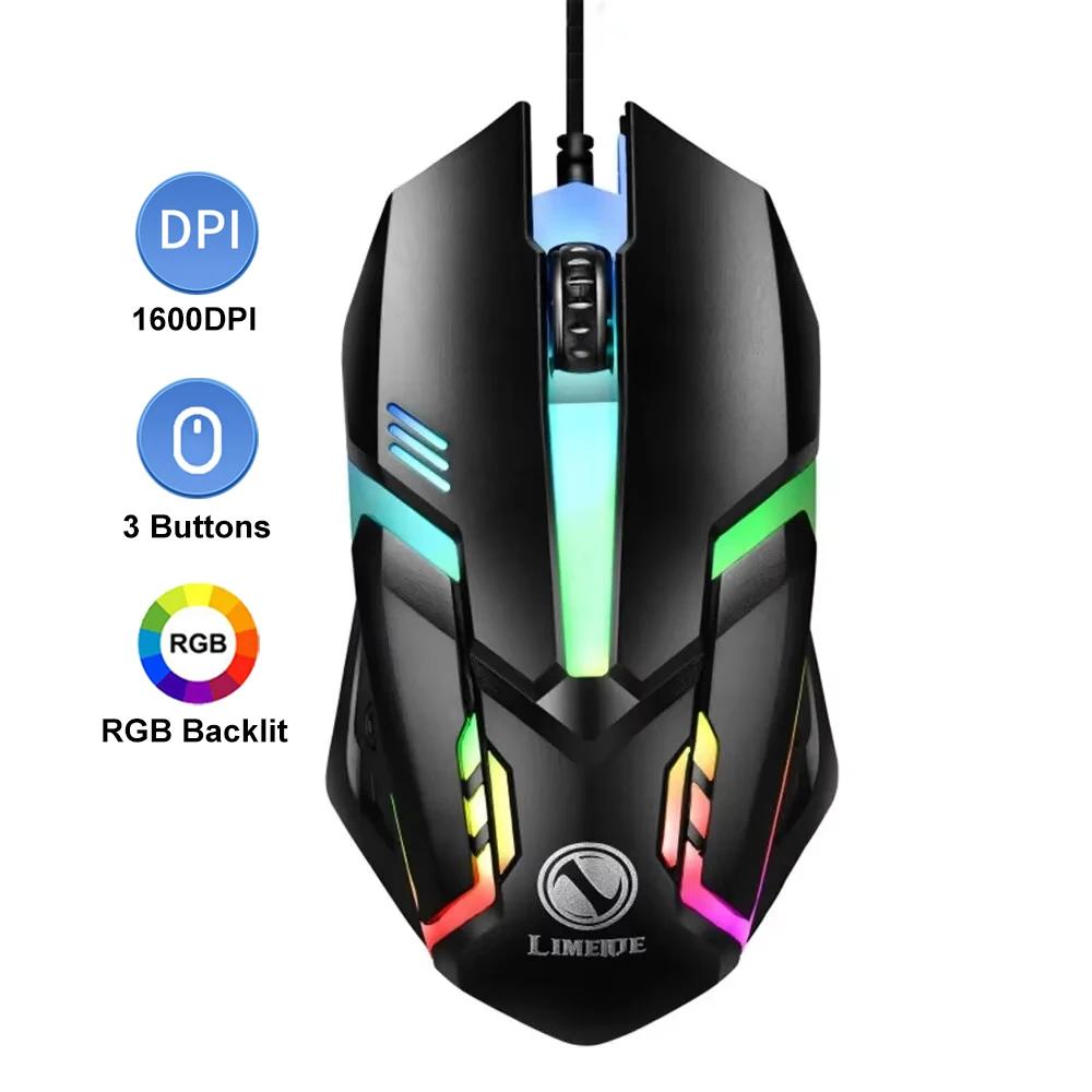 

KEBIDUMEI RGB Backlit Wired Gaming Mouse 3600 DPI 4 Levels Mouse 6 Buttons Ergonomic Mouse USB Mice for PC Windows Mac Laptop