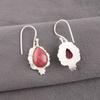 Natural Rhodonite Gemstone 925 Sterling Silver Jewelry Handcrafted Earrings 1.6" EE-163-25