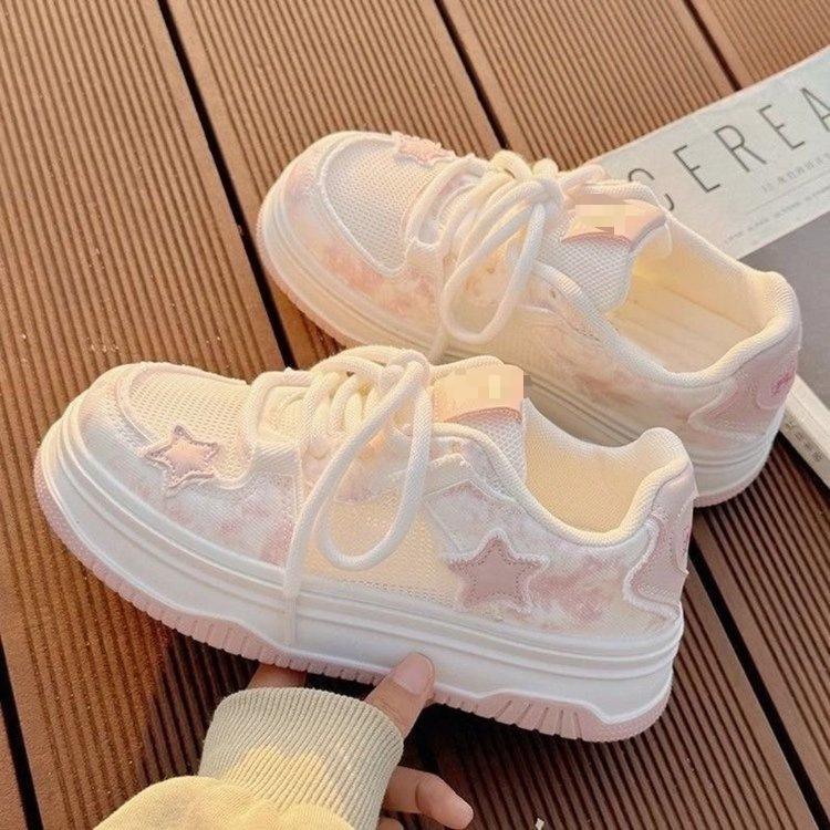 Versatile shoes with skirts 2026 new platform sports board shoes women's summer breathable mesh mesh shoes