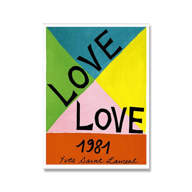 Nordic Style Modern Love Exhibition Poster Wall Art  Canvas Painting Simple Love Living Room Home Decoration Painting No Frame