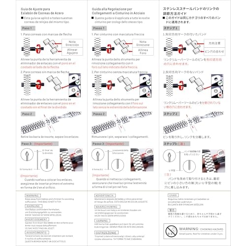 BINLUN Stainless Steel Watch Band, Metal Watch Strap, 18mm, 20mm, 22mm, 24mm, 26mm, Durable Replacement Smartwatch Strap, Unisex, Includes Adjustment