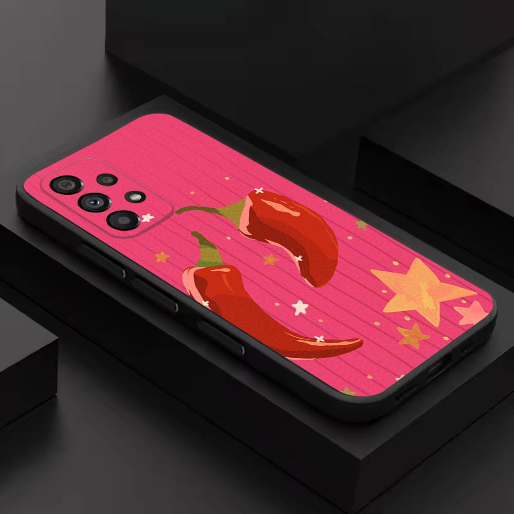 

Chili Art Red For Samsung S 26,25,24,23,22,30,21,10,9,Ultra,Plus,Lite,FE,4,5G Black Soft Case Phone Case SamsungS235G
