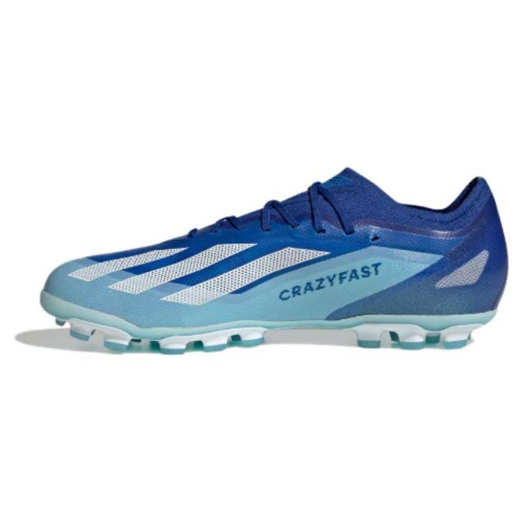 Adidas X Crazyfast.4 Round Toe Lace-Up Simple Versatile AG (Rubber Short Stud) Fabric Soccer Shoes Men Soccer Shoes Blue White IF0163