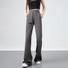 American-Style High Waist Flared Sweatpants for Women - Autumn/Winter Casual Slim Fit Long Pants