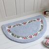 Semicircle Shape Pastoral Style Non Slip  Water Absorption Door Mat for Bathroom Living Room Bedroom