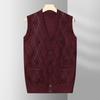 Knitted Vest Male V-neck Autumn Men's Knitted Sleeveless Sweater Fashion Jacquard Vest for Men.