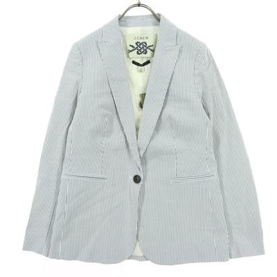 Chaqueta de sastre de manga larga bicolor con estampado de rayas 2 Azul Mujer Usada
