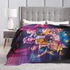 Demon KPop Blanket  Soft Funny Plush Throw Blanket For Kids Bedroom Flannel Bedspread Bed Cover