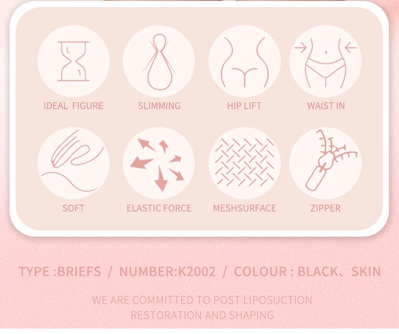 Plus Size High Compression Tummy Control Shaper Pants with Zipper and Hook for Waist Training and Hip Lift