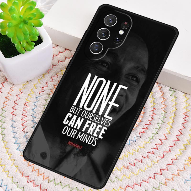 Bob Marley Zitate Rasta Reggae Aufdruck Handyhülle für Samsung Galaxy note 10 pro S26 Ultra S23 S24 FE S25 S21 S22 PLUS Hülle