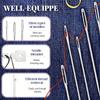 34Pcs Hand Sewing Tool Set, Large-Eye Steel Needles with Threaders, Complete Home DIY Clothes Craft Repair Kit