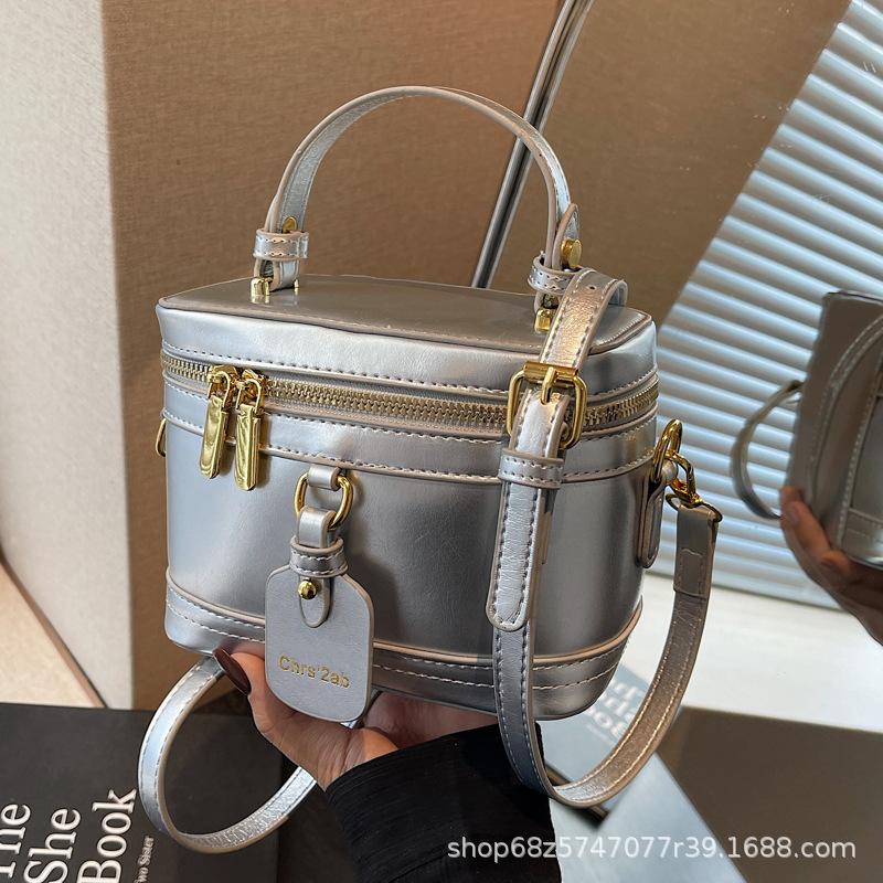 Retro box portable bucket bag women's 2025 new fashion and leisure high-end single shoulder messenger bag hand bag tide