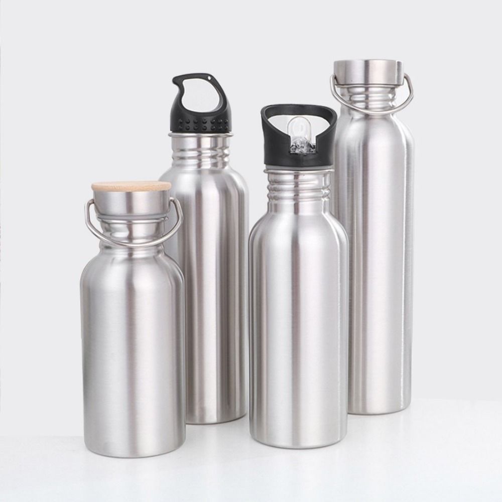 Single Walled Water Bottle with Handle Large Capacity Outdoor Travel Cup  Cycling
