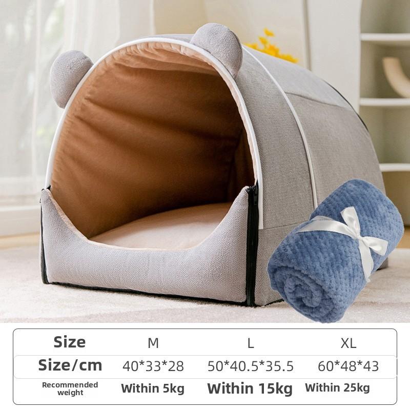 Kennel Removable and Washable House Type Closed Indoor Large Space Medium and Small Dog Fighting Dog House Cat Litter Pet Supplies