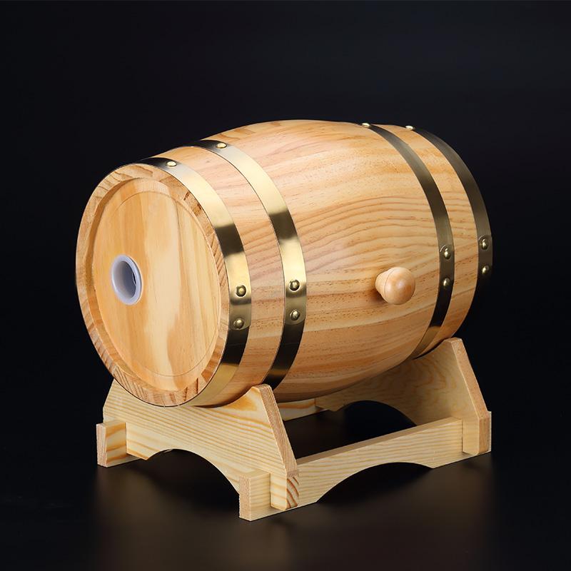 3L Beer Brewing Keg Vintage Wood Oak Timber Wine Barrel For Whiskey Rum Port Decorative Barrel Restaurant Display