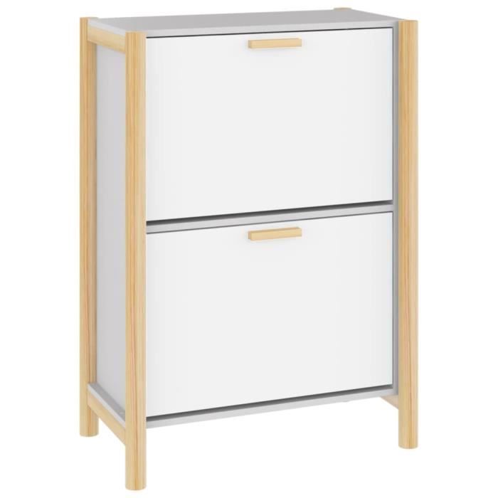 VidaXL Shoe Cabinet White 57.5x33x80 Cm Engineered Wood 345684
