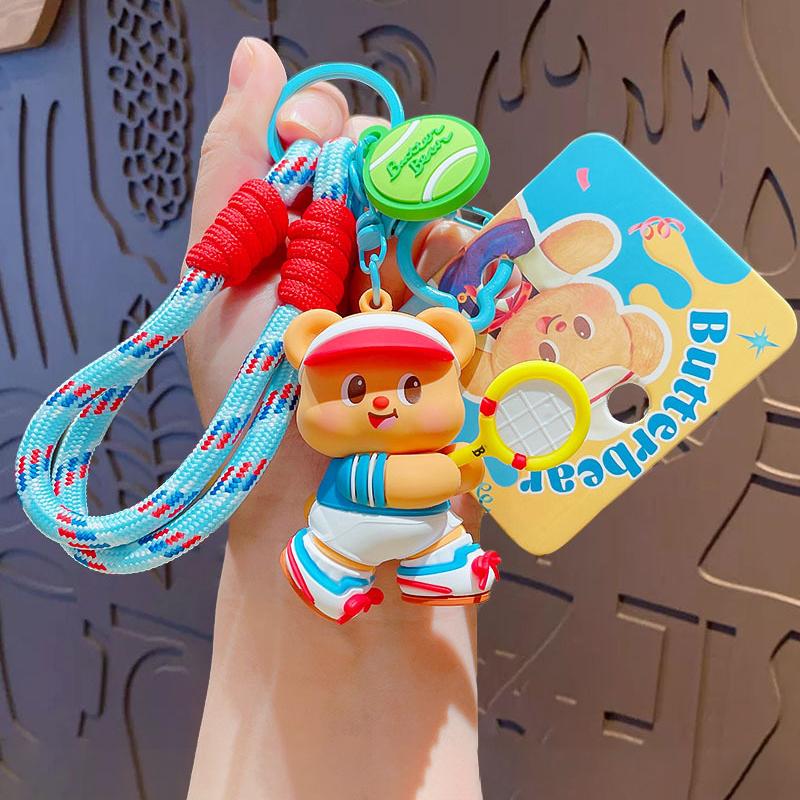 

Cute Keychain Teddy Bear Figurine Hanging Decoration Couple Student Backpack Car Decoration Keychain Gift