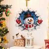 Holiday Interior Ornaments 3D Christmas Wall Stickers Self‑Adhesive PVC Decals Reindeer Santa Claus Decor Gingerbread Snowman Xmas for Bedroom