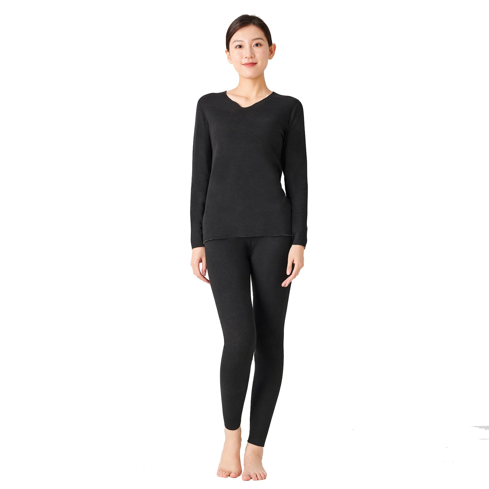 

Комплект зимнего термобелья Hot House и Сделано из натуральных материалов Длинные и Длинные брюки Теплые и Удобные и и Удобные для ночной одежды чёрный