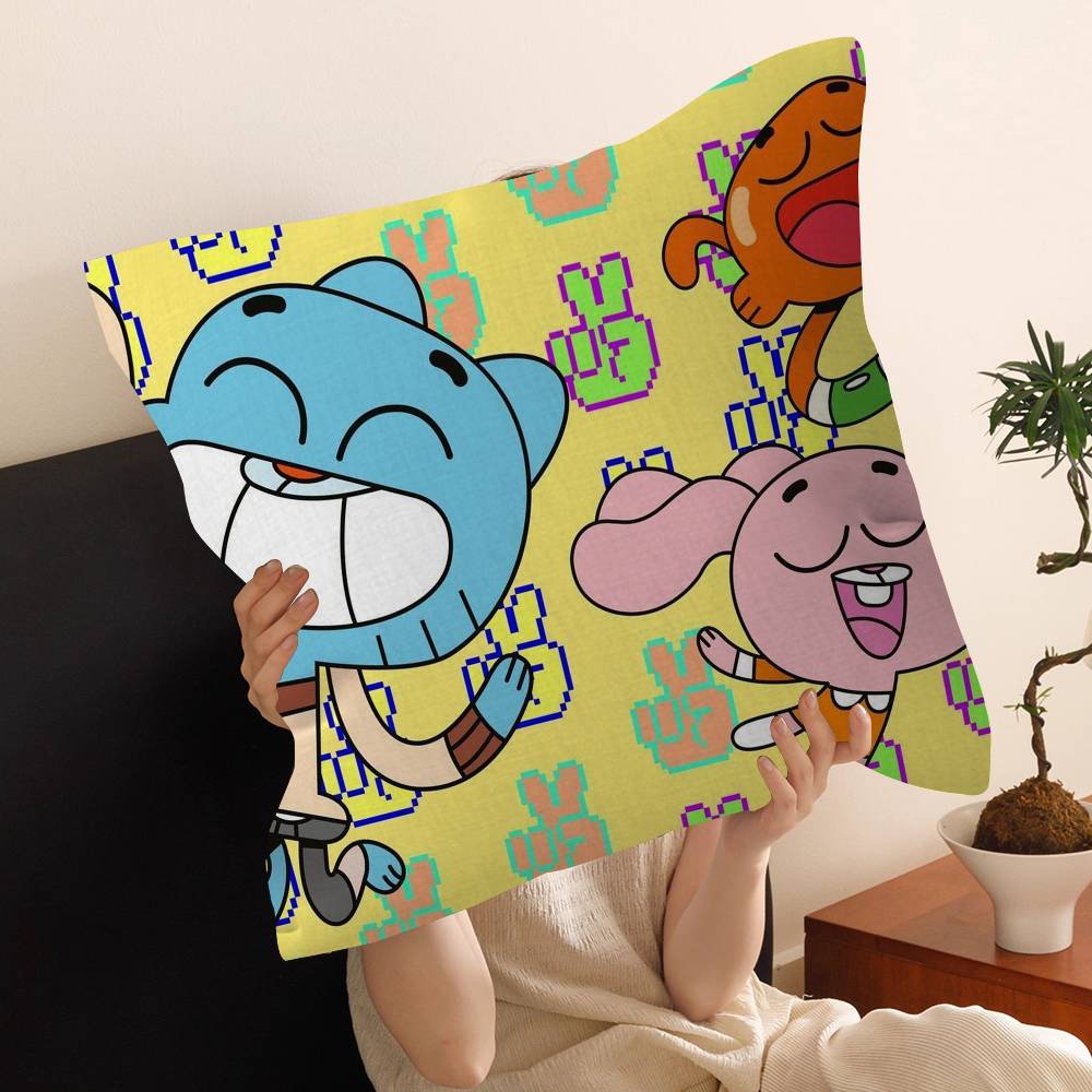 The A-Amazing W-World Of G-Gumball Pillowcase Toon Gift Cushion Cover Bedroom Home Sofa Chair Seat Decor Pillow Case