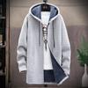 Autumn and Winter Plus Size Men's Thickened Padded Hooded Medium-length Loose Jacket Casual Comfortable Knitted Cardigan Outerwear
