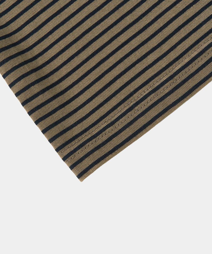 EXCONTAINER Pigment Dyed Stripe Half T-Shirt (Deep Beige)