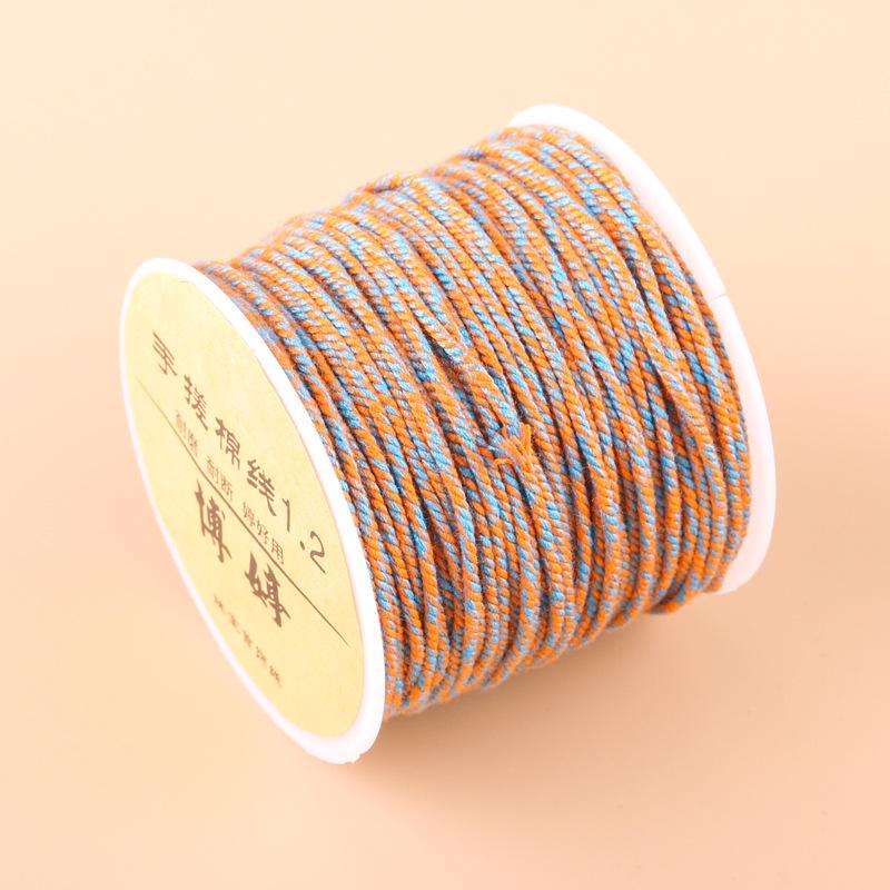20m Multicolor Tie-Dyed Cotton Thread for DIY Moon Bodhi Bracelet
