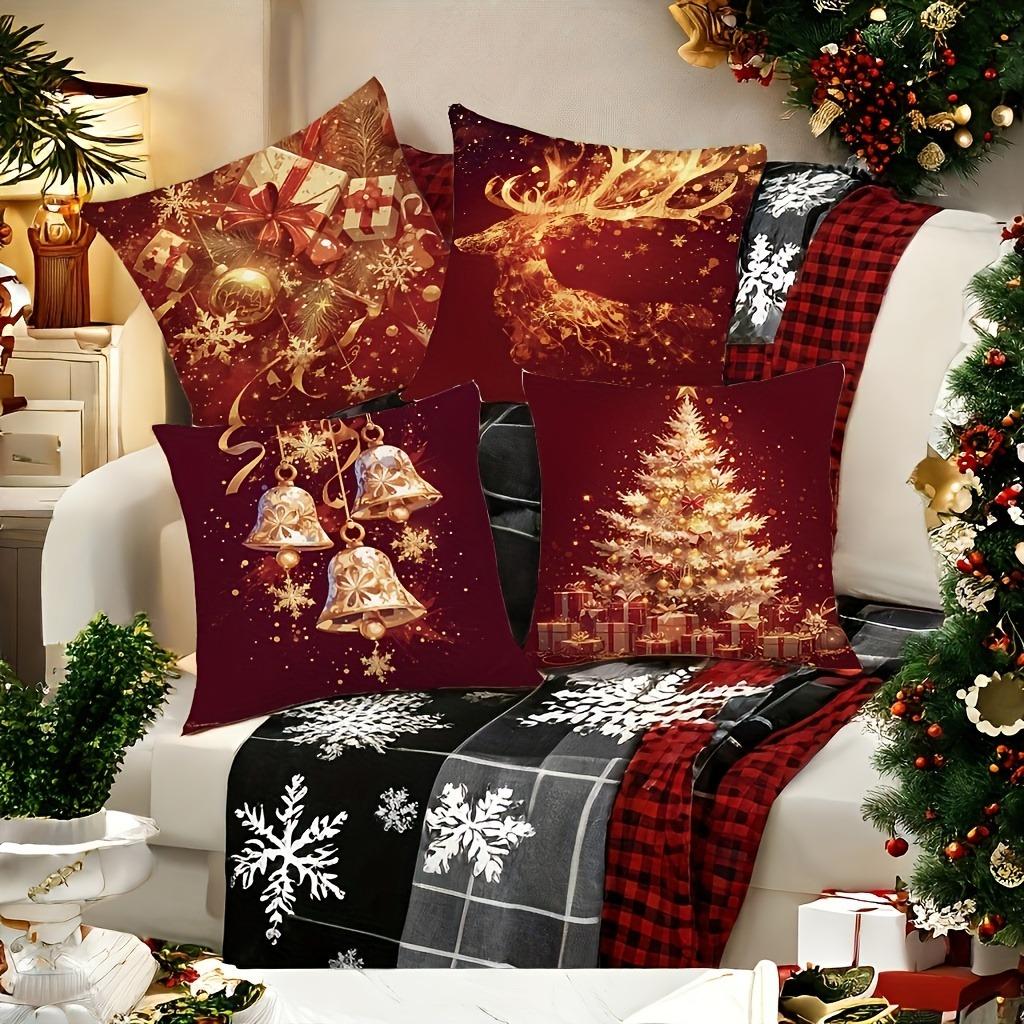 Christmas Decoration Pillowcase Gift Reindeer Christmas Tree Pillow Cover Living Room Sofa Cushion Suite Room Home Decoration