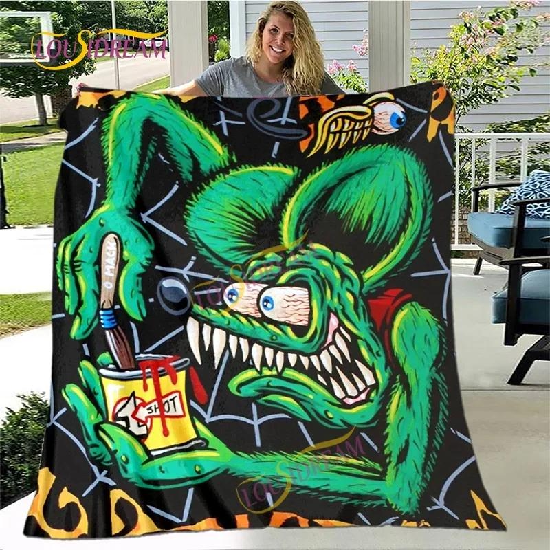 Cute Children's Holiday Birthday Gift Cartoon Rat Fink Cute Home Bedroom Decoration Thin Sofa Cover Sheets Four Seasons Blanket