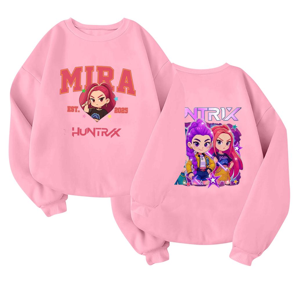 Children's Fashionable Lightweight Long-sleeved Round Neck Pullover With Pockets Printed Pullover
