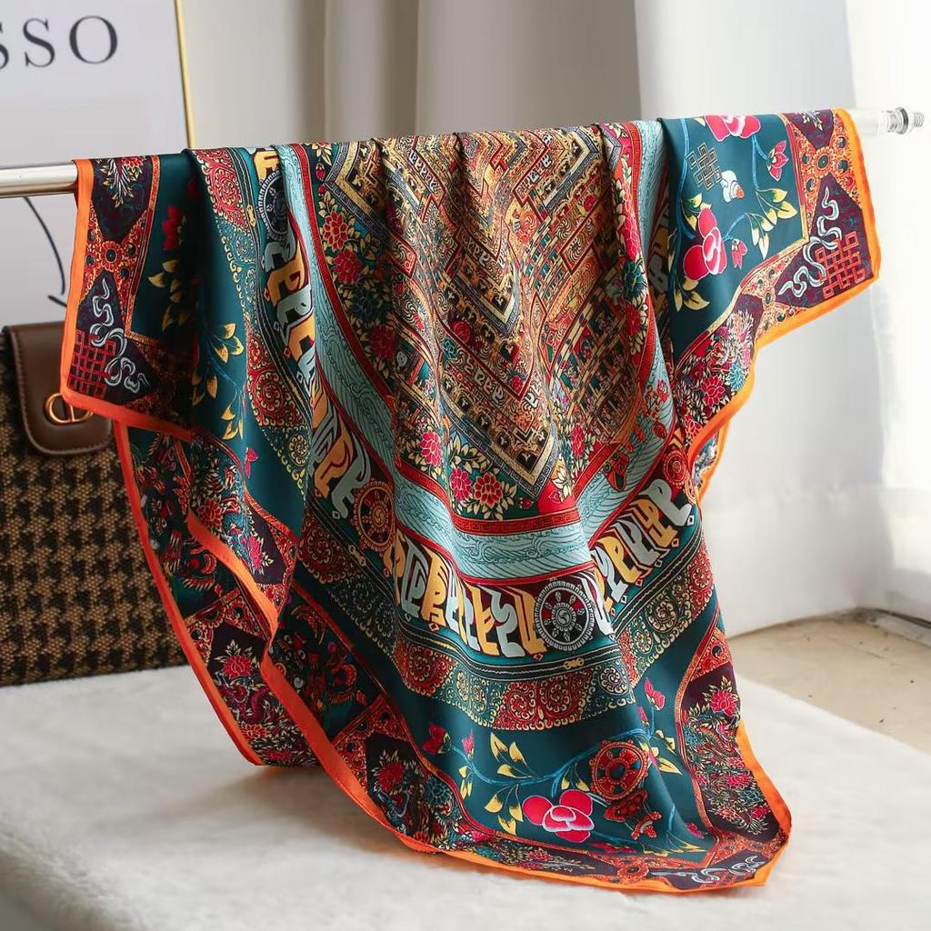 New 100% Natural Silk Scarf Square Female Fashion Beach Pashmina Bufanda Women Shawl Wraps Bandana 65cm Scarves Foulard Echarpe