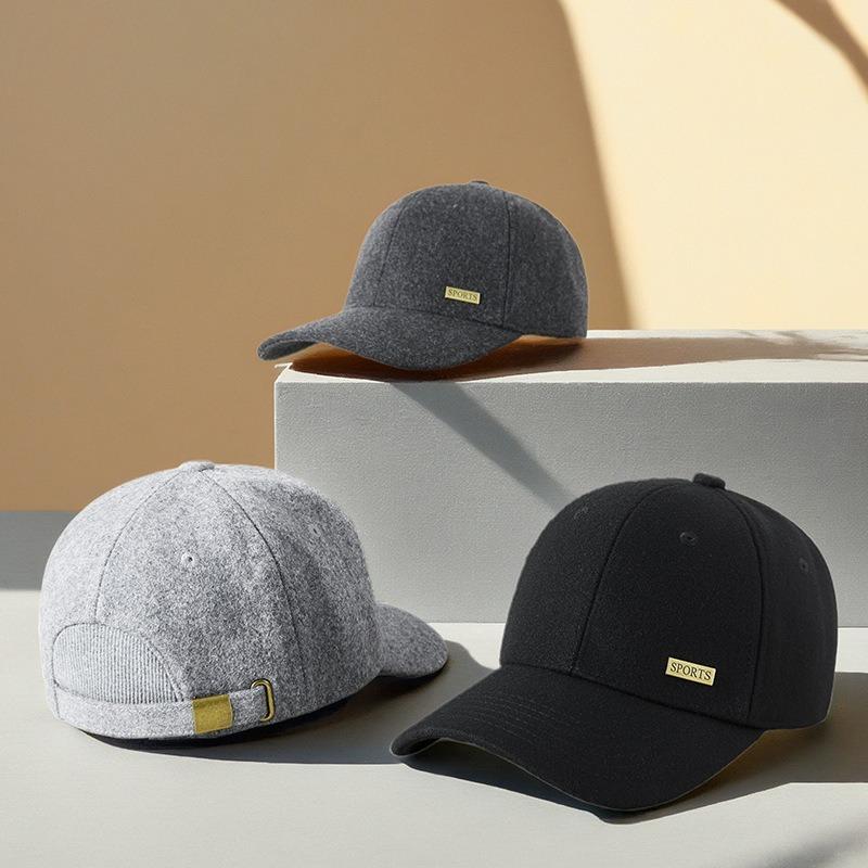 Winter New Woolen Post-sealing Men's Baseball Cap Medium and Old Large Size Warm and Versatile Big Head Circumference Cap