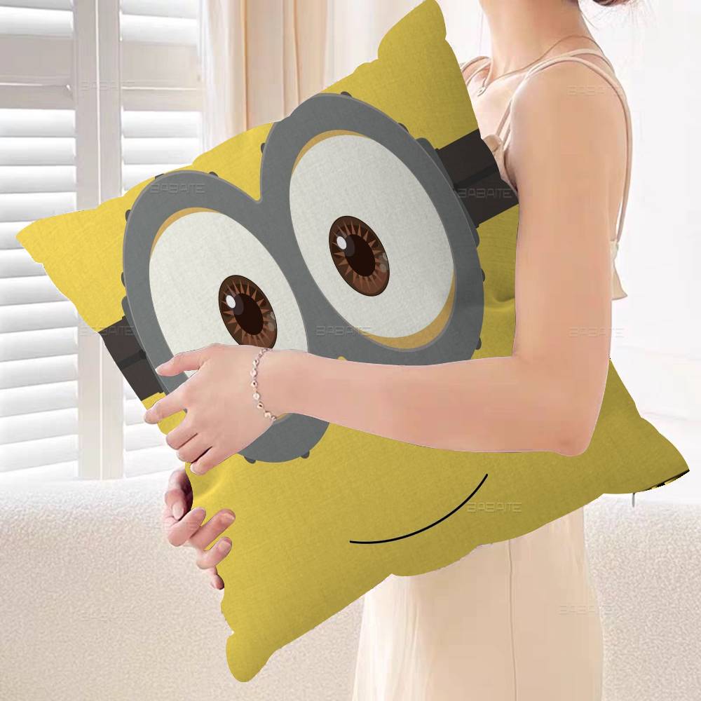 Cartoon-Cute-M-Minions Pillow Cushion Cover Pillowcase Living Room Sofa Home Decor Customized