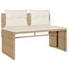 4 Piece Outdoor Sofa Set with Cushions Beige Poly Rattan