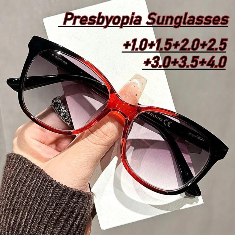 New Fashionable Presbyopia Sunglasses Unisex Large-Frame Spring-Arm High-Definition Reading Glasses Diopter +1.0 To +4.0
